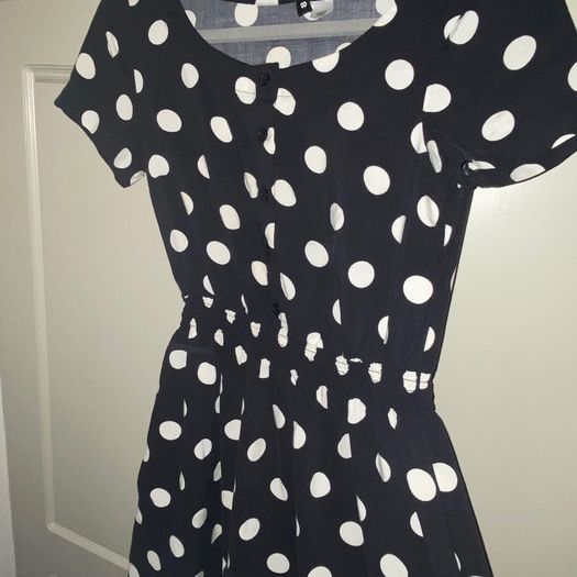 H&M Divided Black and White Polka Dot Top