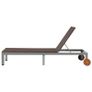 Sun Lounger with Wheels Poly Rattan Brown Image 8