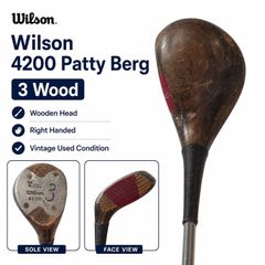 Vintage Wilson 4200 Patty Berg 3 Wood Golf Club Wooden Head Right Handed