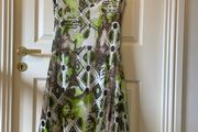 Lime Green and White Dress (Size 10-12)