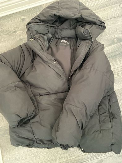 girls puff jacket black