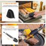 8pcs Air Fryer Accessories for Ninja Dual AF400UK & Tower T17088 & AF300UK, Dual Silicone Air Fryer Liners & Gloves, Air Fryer Rack & Food Tong & Paper Lining Compatible with Oven, Microwave Image 5