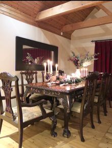 Antique Dinning Table & 8 Chairs