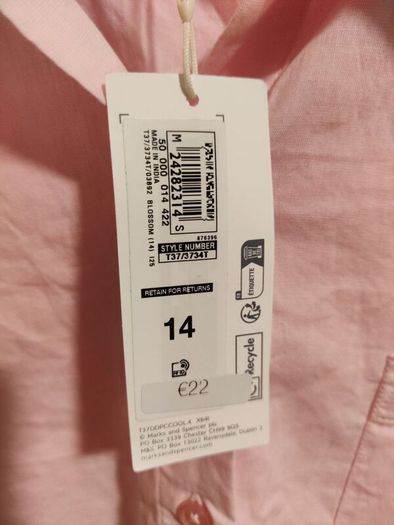 M&S Soft Pink  Shirt & Trousers