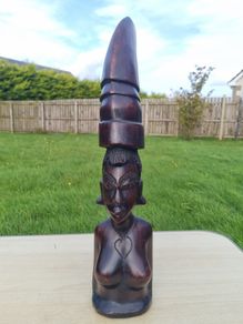 Large traditional African wooden sculpture -  Afrika Museum in Berg en Dal.