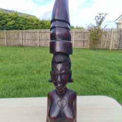 Large traditional African wooden sculpture -  Afrika Museum in Berg en Dal.