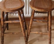 2 Wooden Bar Stools