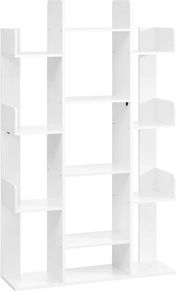 _Tree-Shaped Bookcase with 13 Compartments, white