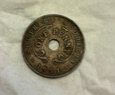 Vintage Southern Rhodesia One Penny