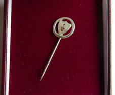 Vintage Sterling Silver  Enamel Irish Temperance Assn Lapel Pin Pioneer Hm Dublin 1960 - 2,1g