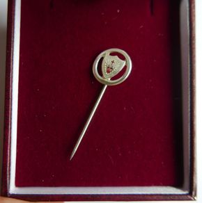 Vintage Sterling Silver  Enamel Irish Temperance Assn Lapel Pin Pioneer Hm Dublin 1960 - 2,1g