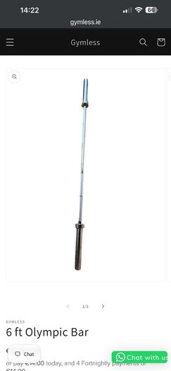 6ft Olympic barbell (Gymless brand - holding massive weight)
