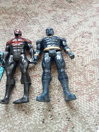 Batman and Spiderman figures