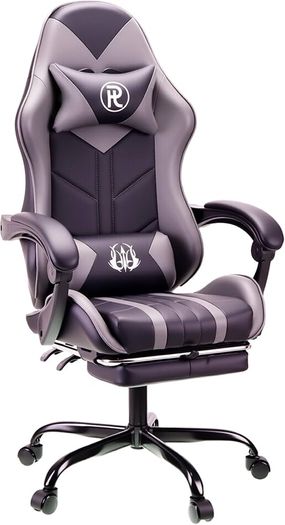 Gaming Chair with Footrest & Lumbar Support,Reclining Swivel Chair,Ergonomic Gaming Chair for Adults, High-Back Racing Style,Adjustable Height with Headrest Pillow