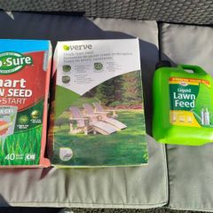 grass seed and fertiliser