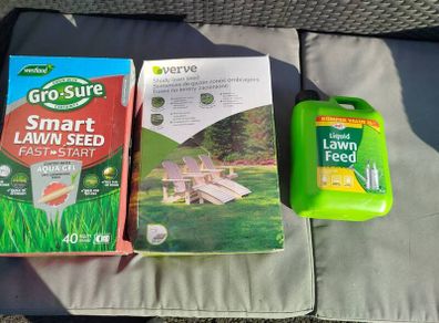 grass seed and fertiliser