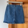 Parisian Embroidered Mid Blue Denim Skirt size 8 New Image 3