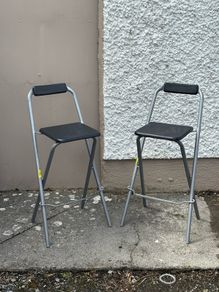 Folding Bar Chairs Black