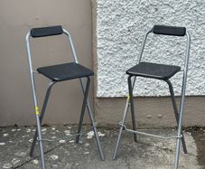Folding Bar Chairs Black