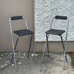 Folding Bar Chairs Black