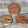 Vintage Indian Hand Crafted Embossed Copper Art Oval Image 2