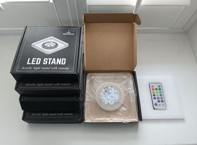 LED Acrylic Light Base Stand with Remote Multicolour Display Stand