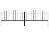 Garden Fence with Spear Top Steel (0.5-0.75)x3.4 m Black