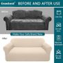High Stretch Sofa Covers 3 Seater Super Soft Stylish Couch Covers for Dogs Pets Cats Jacquard Spandex Non Slip Sofa Slipcover for Living Room Furniture Protector (3 Seater, Beige) Image 6