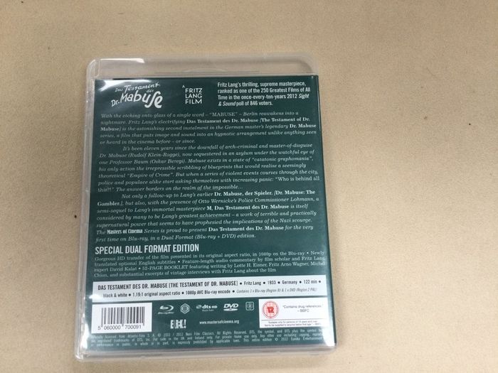 Eureka masters of cinema das testament des dr m abuse blu ray