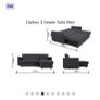 Grey Fabric 3 Seater Sofa bed (Dalkey-from Ez Living) Image 5