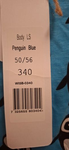 BNWT Maxomorra Penguin Bodysuit Winter 2015 Size 50/56