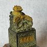 Chinese "Nine Dragons" Sculpture - Patinated Bronze, Wooden Stand, Signed Image 2