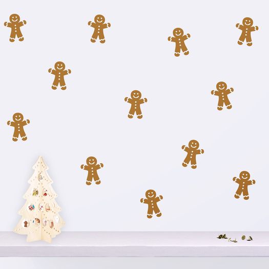 Gingerbread Man Window Decal, Gingerbread Man Wall Pattern, Gingerbread Man Stickers, Door Decals, Merry Christmas Decal, Holiday Decals