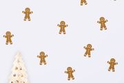 Gingerbread Man Window Decal, Gingerbread Man Wall Pattern, Gingerbread Man Stickers, Door Decals, Merry Christmas Decal, Holiday Decals