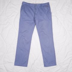 Meyer Rio Light Blue Cotton Straight Fit Chino Trousers W36 L31