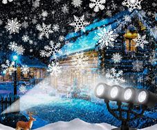 Outdoor Snowflake Projector Lights 4 Head IP44 Waterproof