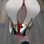 Red Suedette Ankle Strap Stilettos Size 5 Image 5