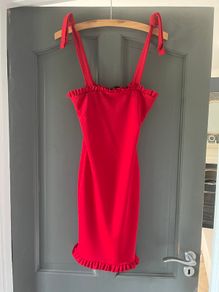 PRETTYLITTLETHING red mini bodycon dress size 6