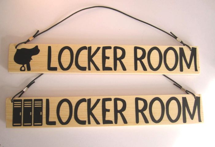 Rustic Wooden Wood Handmade stable locker room door hanging sign plaque