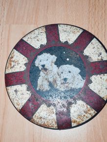 Vintage English candy tin box with 2 Scottie dogs