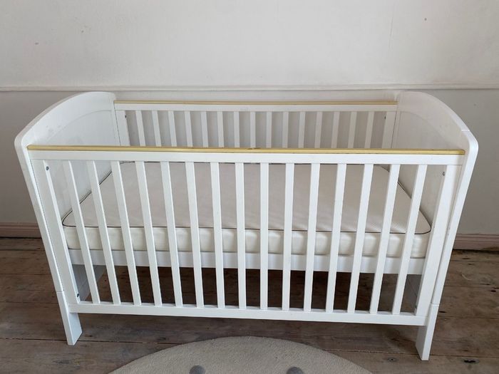 Boori Alice White Cot Bed & John Lewis Mattress