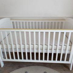 Boori Urbane Alice White Cot Bed & John Lewis Mattress