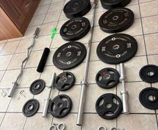 Ultimate Gym Olympic Bars And Weights Set!!