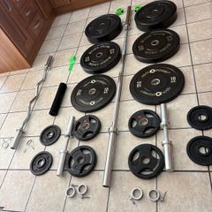 Ultimate Gym Olympic Bars And Weights Set!!