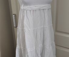 White maxi dress with elastic waistband and tie string #maxiskirt #beachwear size 12 marks and Spencers