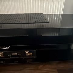 tv / coffee table black glass