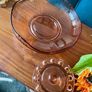 Vintage Art Deco Pink Depression Glass Float Flower Bowl Centrepiece with Frog Image 4