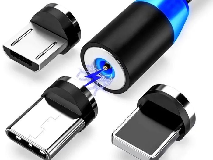 3in1 Magnetic USB Cable Charger FAST Charging Type-C Micro iOS