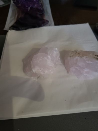Pink calcite specimens uv reactive 10e each