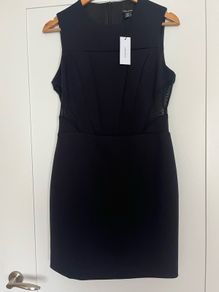 Karen Millen Brand New Black Scuba Mesh Panelled Dress